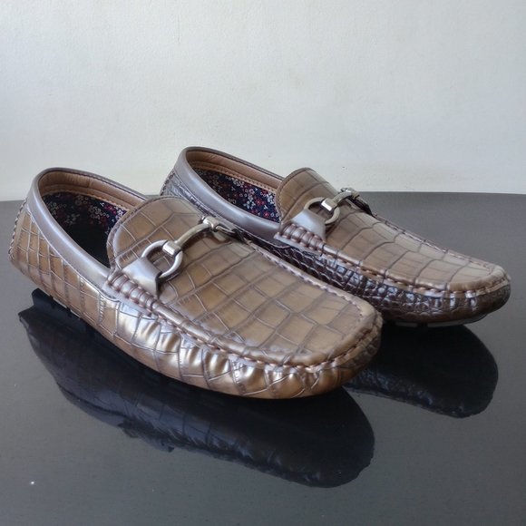 Madden Men\'s Dravin Driver Loafer in Awesome Embossed Croc Scale Brown main image 4